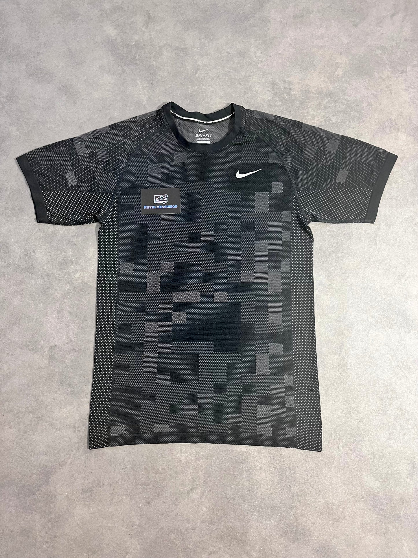 RFLF glitch tech knit T-shirt - black graphite