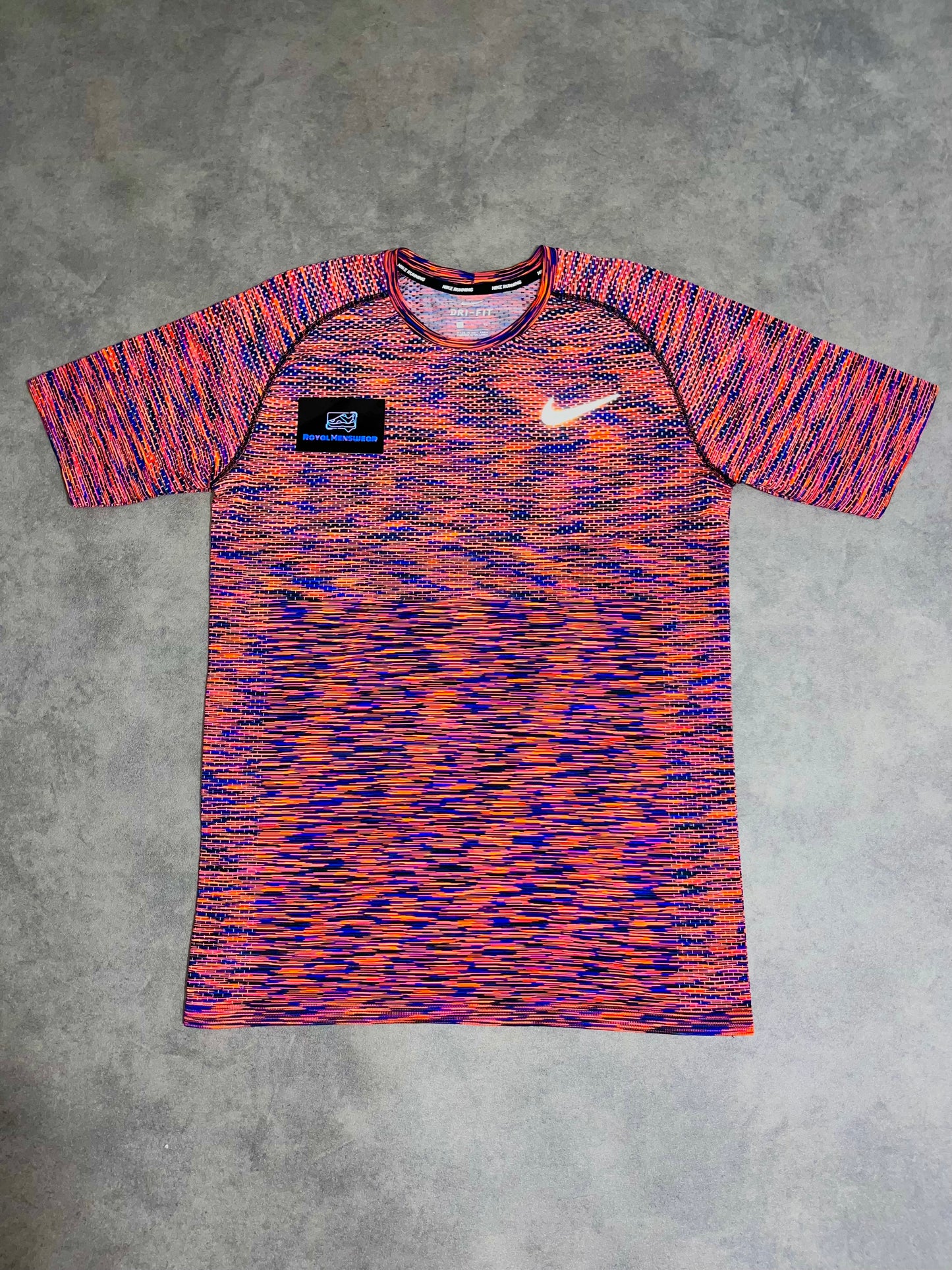 Nike tech knit 1.0 T-shirt - Electric orange and blue fireworks