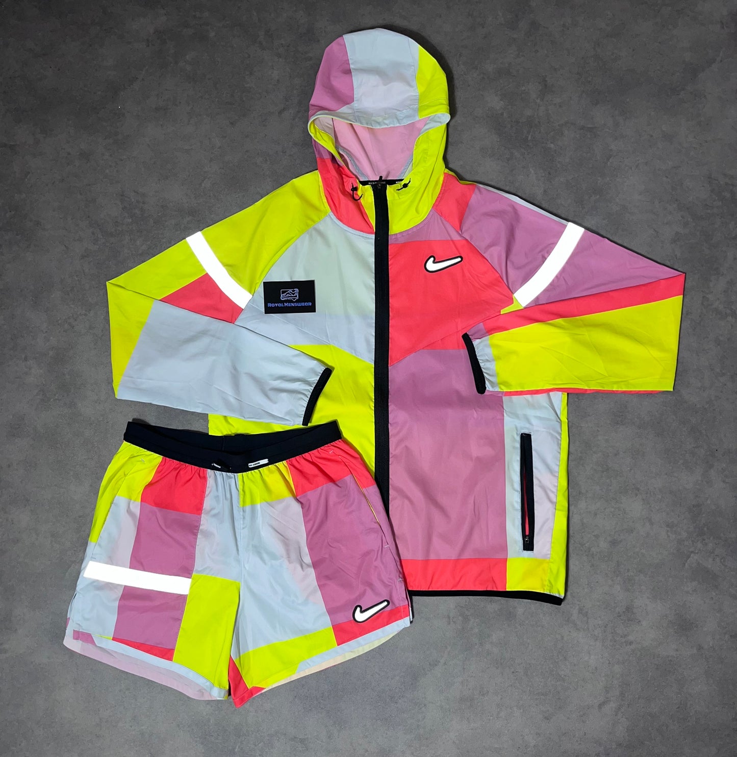 Nike patchwork set - yellow / pink